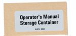 Decal Label - Operation Manual Storage