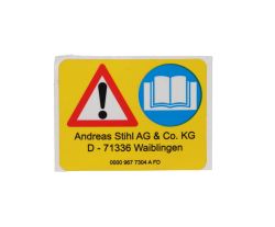 Pressurised Water Tank Warning Label