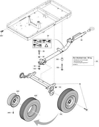 XAS90 Dd Undercarriage Fixed Without Brakes