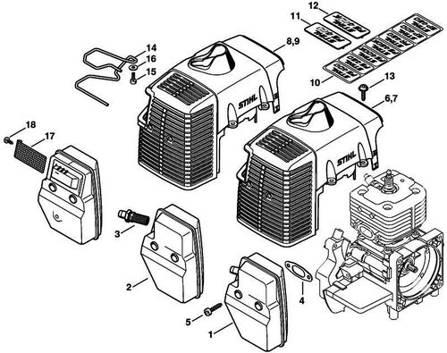 Stihl FS400 Muffler & Shroud Parts