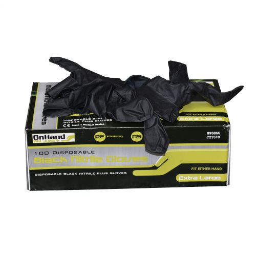 Black Heavy Duty Nitrile Gloves XL 100Pk