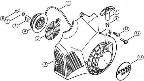 Stihl SH55 Shredder/ Vac Recoil Starter New Type