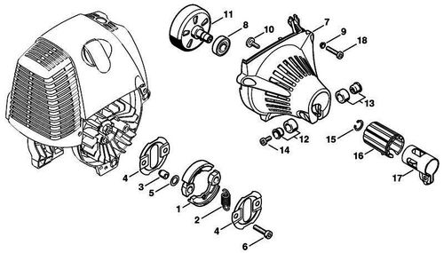 Stihl FS90 Clutch & Fan Housing Parts