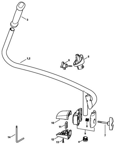 Stihl BR600 Blower Bike Handle Parts