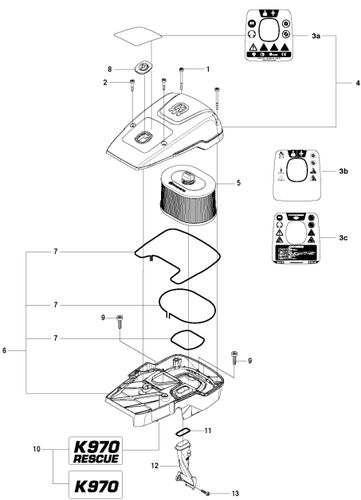 Husqvarna K970 Air Filter Cover