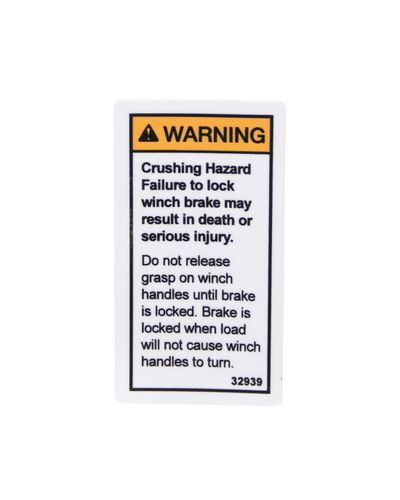 Decal,Crushing Haz/Brake Lock