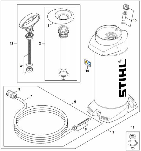 Stihl Pressurised Water Bottle Parts