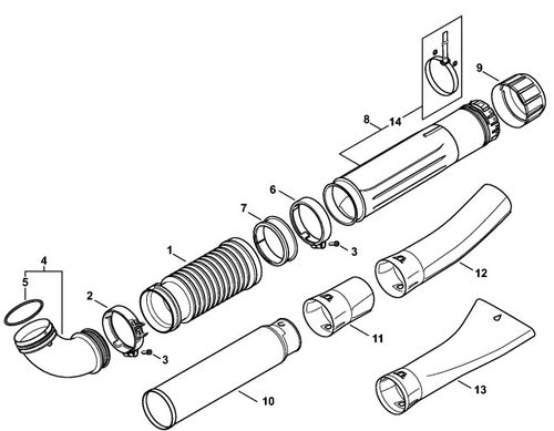 Stihl BR700 Blower Pleated Hose & Tubes