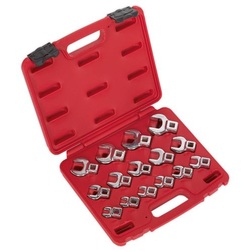 Crow's Foot Open-End Spanner Set 3/8" Sq Drive 15PCs