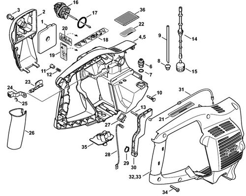 Stihl BT45 Air Filter & Housing Housing Parts