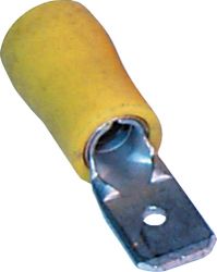 Yellow Male Spade Crimp Terminals 6.3mm | 50 Pack