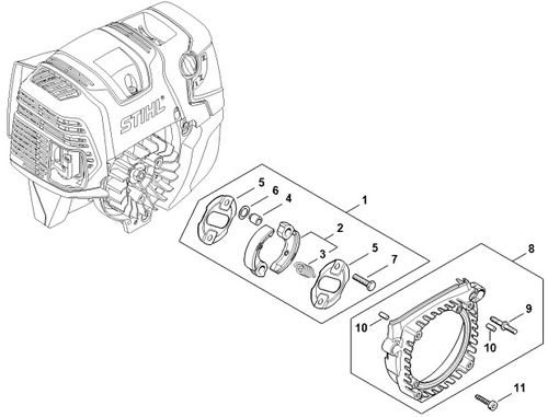 Stihl BT131 Clutch & Fan Housing Parts
