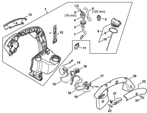 Stihl BG86 Handle Frame Parts