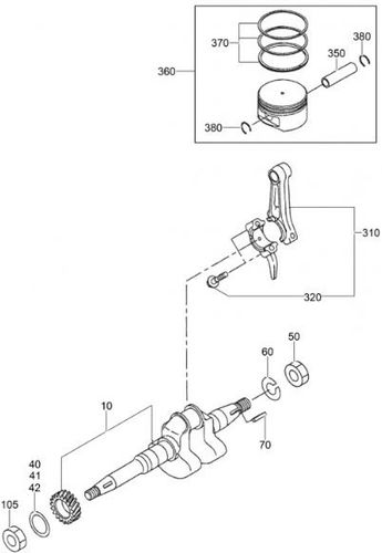 Wacker BS50-4s Wm90 Engine Crankshaft & Piston