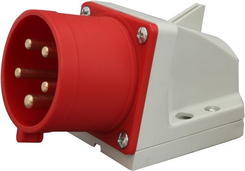 Red Wall Mounted Inlet Plug 5 Pin 16 Amp