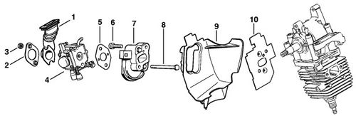 Stihl BT45 Manifold & Spacer Flange Parts