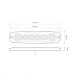 LED 6 Module Low Profile Amber 19 Flash Pattern Lamp (HEL3357)