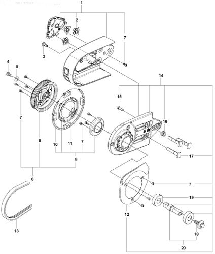 Husqvarna K970 16" Belt Guard & Pulley