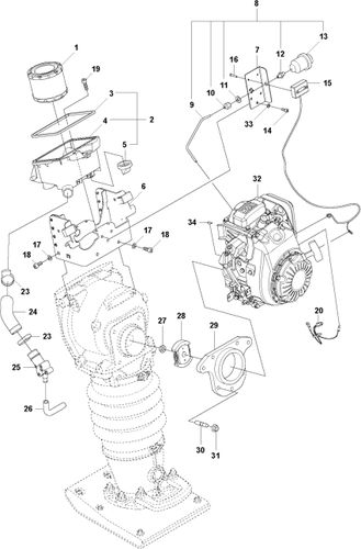 Husqvarna LT6005 Air Filter & Engine Parts