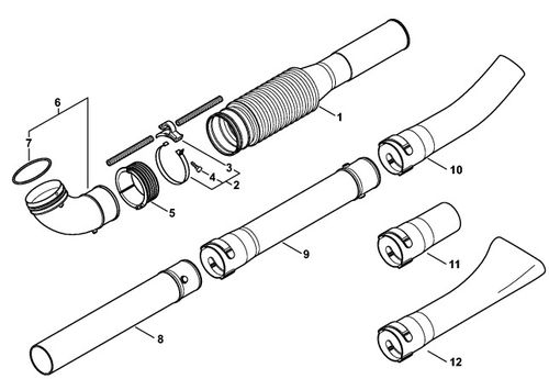 Stihl BR350 Pleated Hose, Blower Tubes