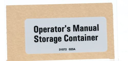 Decal Label - Operation Manual Storage