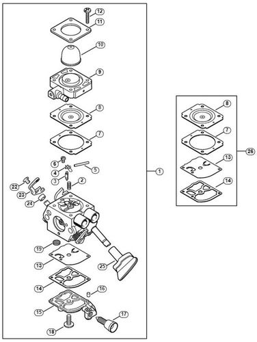 Stihl BG86C-E Carburettor 4241/22