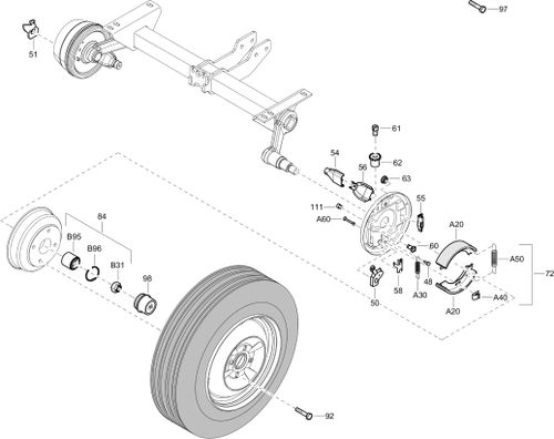 XAS68KD Axle With Brake 1638115100-01