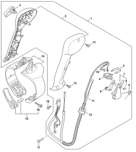 Control Handle With Throttle Cable