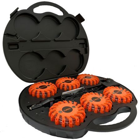6 X LED Amber Flashing Flares