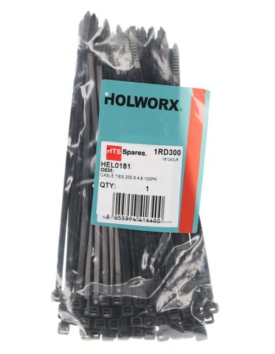 Black Cable Ties 4.8 X 200mm | Pack Of 100