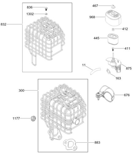 Wacker Neuson Bps1030B Engine Exhaust & Air Filter