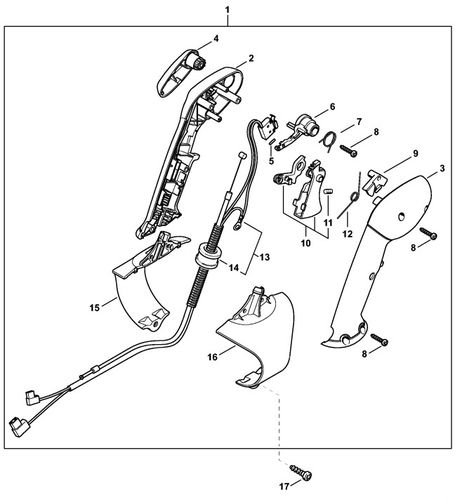 Stihl BR350 Control Handle With Electrostatic Discharge