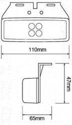 12/24 Red LED Lamp & Bracket