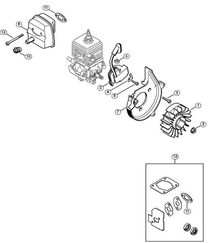 Stihl BG85 Ignition System Muffler