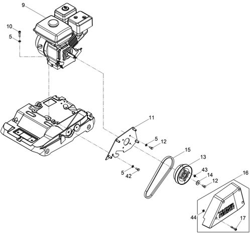 Wacker WP1540A Clutch & Belt Guard