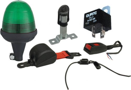 Green LED Beacon Seat Belt Kit - Flex Beacon & Surface Mount Spigot