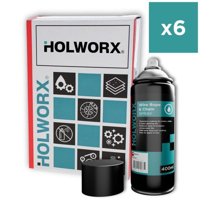 Spray Ropes X Holworx® Wire Rope & Chain Spray 400ml Aerosols | Box Of 6