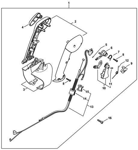Stihl BR550 Blower Control Handle 2 Parts