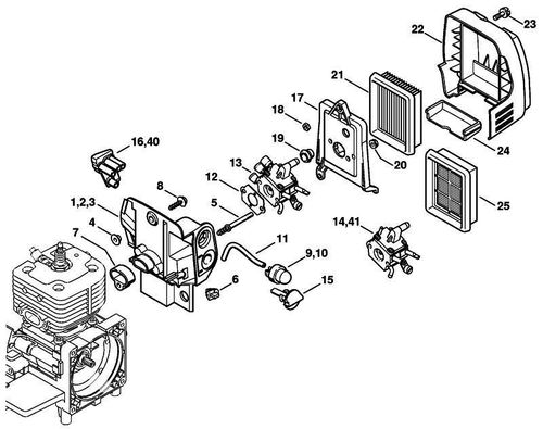 Stihl FS400 Carburettor Housing & Air Filter Parts