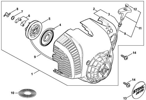 Stihl BG86 Rewind Starter Parts