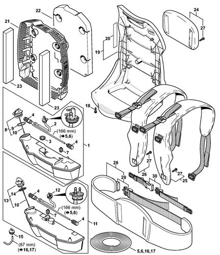 Stihl BR500 Blower Fuel Tank & Backplate Parts