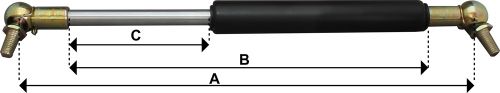 Gas Strut With Ball & Eye Ends