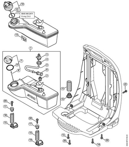 Stihl BR350 Fuel Tank & Av System