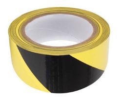 Black/Yellow Hazard Warning Tape 33M X 50mm