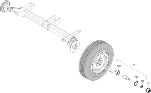 XAS68KD Axle Without Brake 1638115000-01