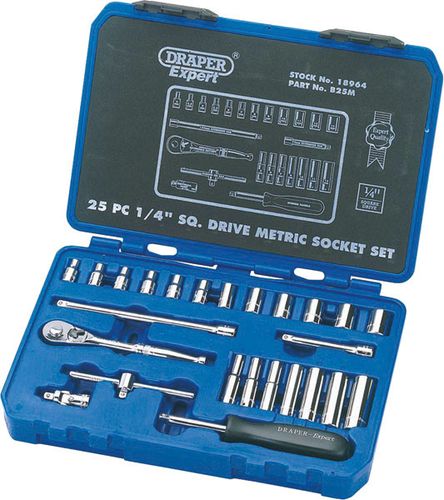 1/4" Drive 25 Piece Socket Set