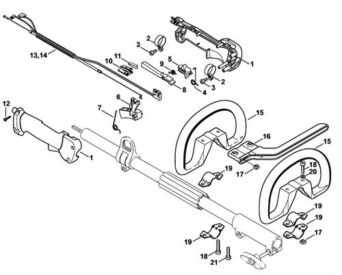 Stihl KM130R Kombi Handle Parts