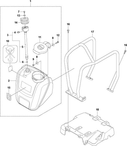 Husqvarna LF100 L, LF100 LAT Hatz Engine Plate & Water Tank