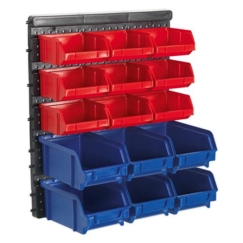 Bin Storage System - Wall Mount Complete With 15 Bins