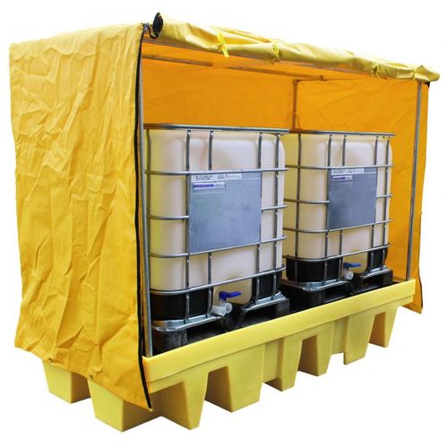 Double IBC Spill Pallet With All Weather Cover
